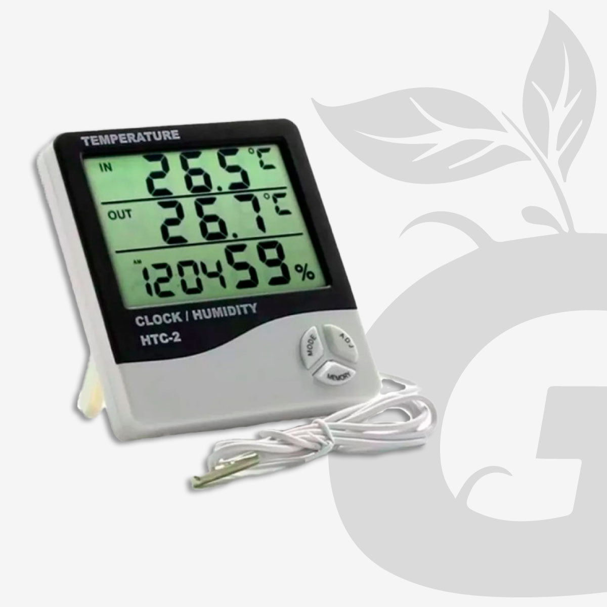 Reloj higrómetro con medidor de temperatura y humedad Int/ext (Htc