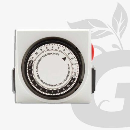 Timer con 2 conexiones - Temporizador mecánico, muestra frontal de este producto ideal para controlar el tiempo en ciertos procesos.
