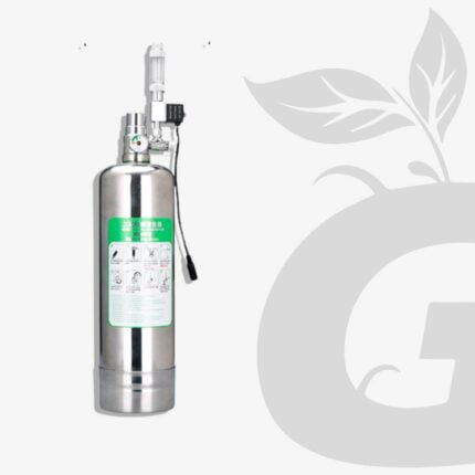 Tanque para generar CO2 - incluye una válvula y selonoide, muestra frontal del tanque para sistema de CO2.