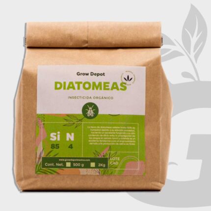 Tierra de Diatomeas Grow Depot, muestra del empaque de papel utilizado para entregar el producto.