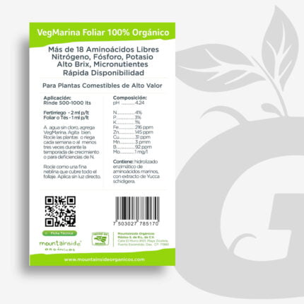 VegMarina Líquido - Fertilizante Orgánico para Etapa Vegetativa | Mountainside Orgánicos - Imagen 3