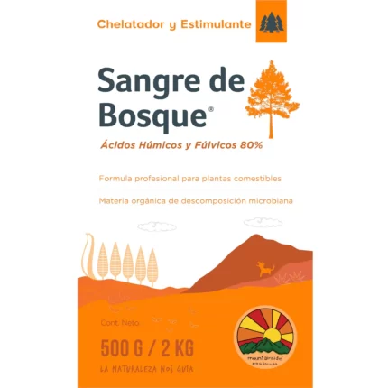 sangredebosqueetiquetafrenteweb-opt_5000x Sangre de Bosque® - Ácidos Húmicos y Fúlvicos 80% Solubles Mountainside Orgánicos 500gr - Imagen 2