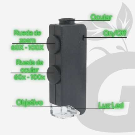 Lupa de aumento Microscopio con luz | Zoom-Lentes 60x-100x - Imagen 3
