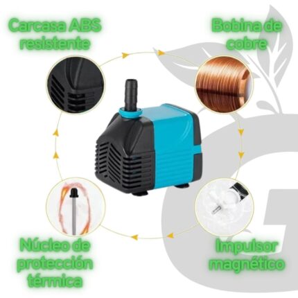 Green-Grow-Shop-Mexico-bomba-sumergible-de-agua-1-2-m-650l-h-para-acuario-pecera-jardin-estanque-fuentes (1) Bomba Sumergible de Agua 1.2 M 650l/H para Acuario, Pecera, Jardín, Estanque, Fuentes - Imagen 3