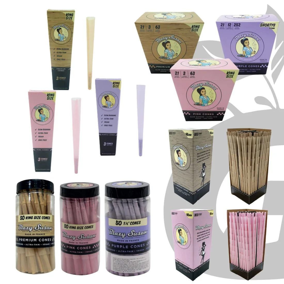 Conos pre rolados canalas Papel de liar Blazy Susan - Imagen 1