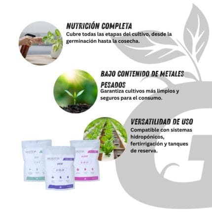 Green Grow Shop Rootz Hydroponics Line 1kg Aplicación de Nutriente Hidroponico Kit Rootz Hydroponic Pro Line 1Kg - Imagen 5