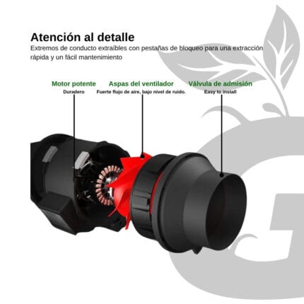 Green Grow Shop Air Filtration Kit Gallery 1 Kit de filtro de Carbón 6″ - Imagen 4